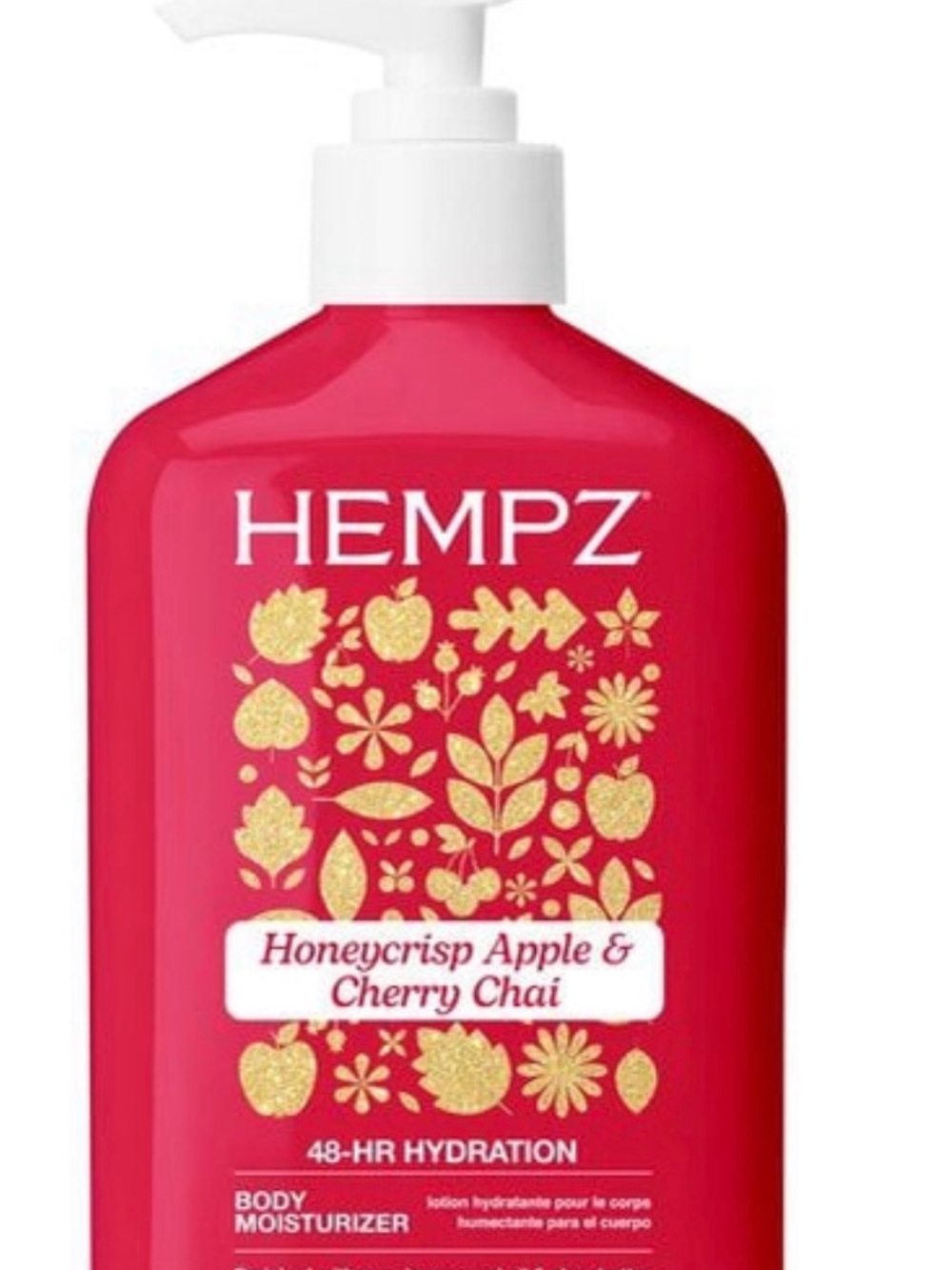 Hempz Honeycrisp Apple & Cherry Chai Body Moisturizer - Red & Gold